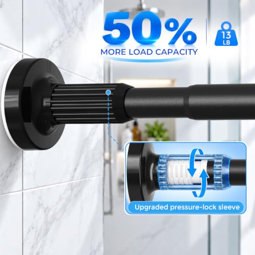 Shower Curtain Rods 32–91Inch,Black Tension Curtain Rod - view 3