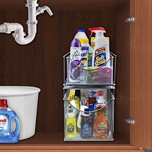 Under Sink Organizer, Pull-Out Mesh Drawer (Silver) - view 2