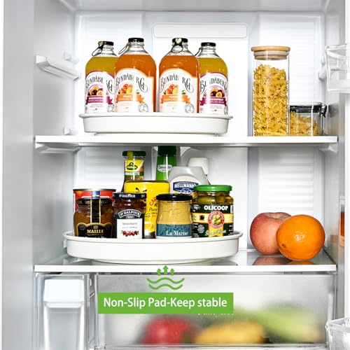 Lazy Susan Turntable Organizer, Spice Rack Tray, White 10" 3 Pack - view 2
