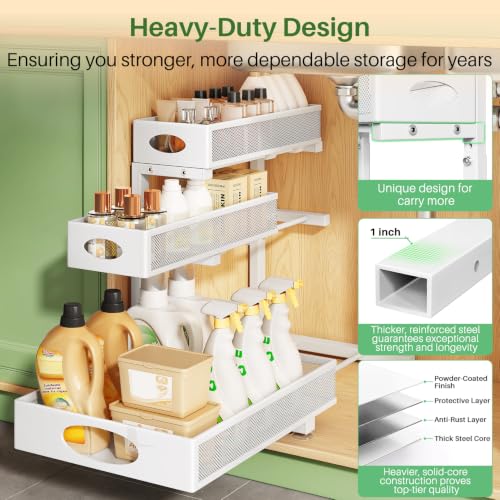 Under Sink Organizer 3-Tier Slide Out Drawer for Bathroom 2-Pack - view 6