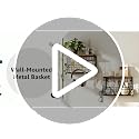 2-Tier Fruit Basket for Kitchen, Stackable Hanging Basket Wire Baskets with Wooden Lid, Wall-Mounted Kitchen Counter Organizer for Fruit, Vegetable Storage, Rustic Brown and Black TCW02P2BF - view 7