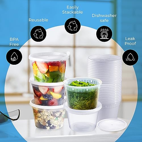 Deli Containers with Lids, Food Storage Containers with Lids 16 oz (16 oz - 48 Sets) - view 4