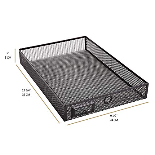 Desk Organizer Wire Mesh 3 Tier Sliding Drawers Paper Sorter/Multifunctional/Premium Solid Construction for Letters, Documents, Mail, Files, Paper, Kids' Art Supplies (Black) - view 4