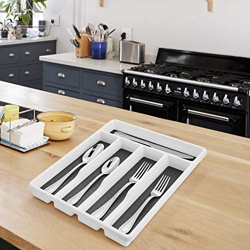 Silverware Tray, Multi-Purpose Organizer with Soft Grip Lining - view 5