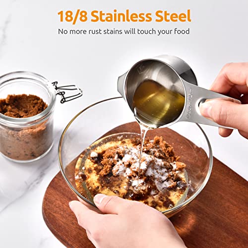 Measuring Cups and Spoons Set of 15, Silicone Spatula Set with 600℉ Heat Resistant (Aqua Sky) - view 4