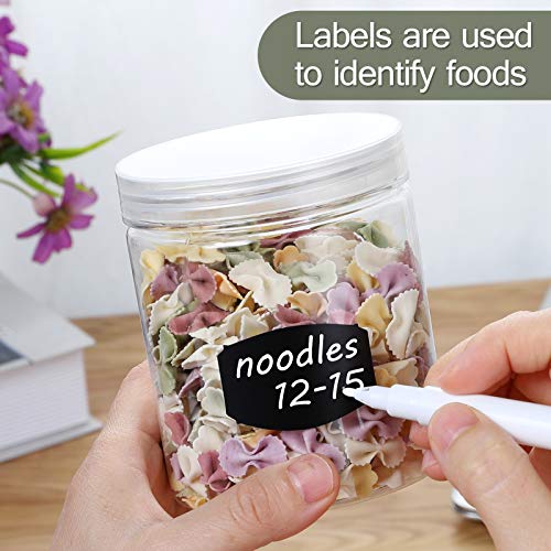 16 OZ Plastic Jars with Lids, 12 Pack Clear Plastic Slime Containers for Kitchen and Household Food Storage of Dry Goods, Creams and More,Included Extra Label and A Pen - view 6