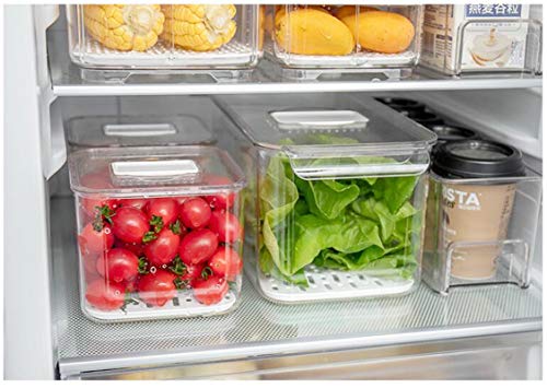 Produce Saver Containers for Refrigerator - Stackable Kitchen Organizer Keeper Bin, with Removable Drain Tray, Set of 6 - view 3