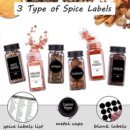 25 Pack Glass Spice Jars with Labels, 4oz Spice Containers - view 2