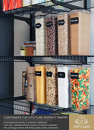 Kitchen Storage Box Set - 8 Airtight Food Jars for Storing Spaghetti, Pasta, Flour, Cereals, Pet Food Preservation, BPA Free (3 quarts) - view 5