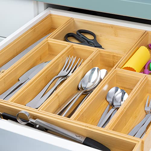 10775 Organiser System Box Insert for Drawers and Storage Box Bamboo 7 x 42 cm - view 2