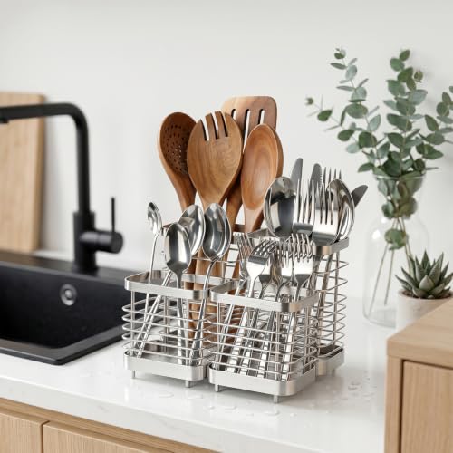 Utensil Holder, Stainless Steel Utensil Drying Rack for Kitchen Counter - view 5