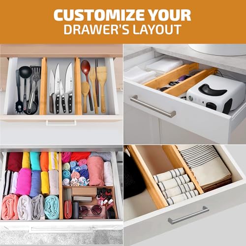 4-Pack Drawer Dividers 2.6-Inch High Dresser Drawer Organizer 16 to 22 Inch - view 5