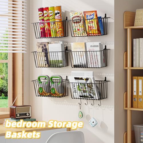 6 Pack Wire Basket Wall Mount Hanging Baskets - view 3
