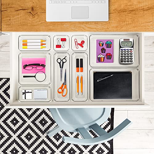 6 Pack Drawer Organizer, 6" x 9" Plastic Storage Bins - view 5