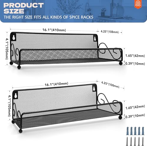2 pack spice rack organizer for wall mounted or countertop, Jars Storage Organizer, Cabinet Holder, kitchen metal spice seasoning storage for RVs, Cabinet, Pantry Doors, Bathroom, Shower, Home Decor - view 2