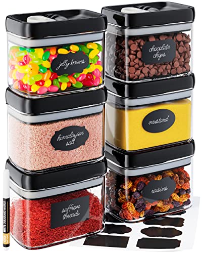 Airtight Food Storage Boxes with Labels - Kitchen Storage - Flour, Cereal, Pasta - Plastic Storage Boxes with Lids (4pcs-3.2L) - view 8