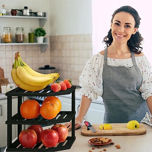 Black 3-Tier Corner Shelf, Kitchen Cabinet Organizer, Bamboo Rack - view 7