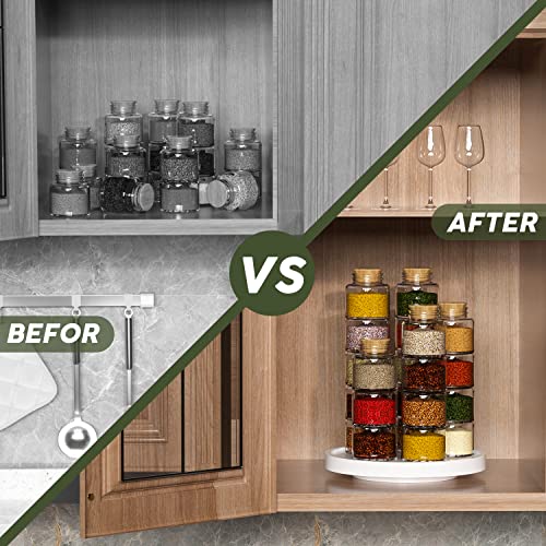 Turntable Vanity Tray, 9 Inch Bamboo Kitchen Sink Countertop Organizer - view 4