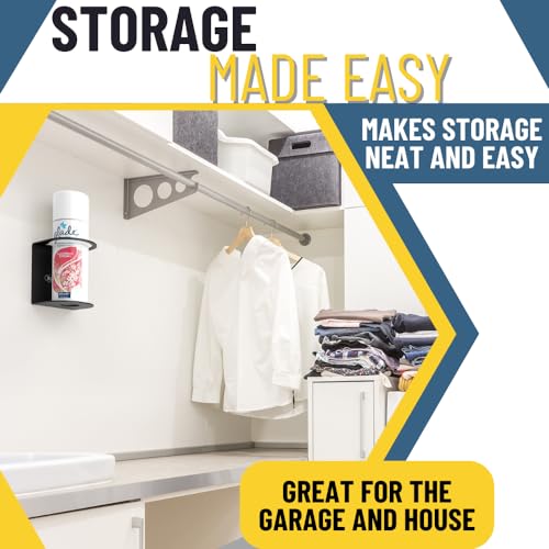 Aerosol Spray Can Holder | Easy Install Wall Mount | Heavy-Duty Powder Coated Steel Storage Rack for Garage & Home | Craft Workspace Paint Bottle Organizer | Hardware Included | USA Made - view 5