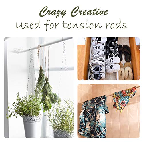 12 Pack Tension Rods for Windows 28 to 48 Inch Spring Tension Rod Adjustable Metal No Drill Curtain Rod for Windows, Shower, Door, Kitchen (White, 12 Pack) - view 2
