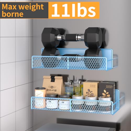 6-Pack Magnetic Shelves for Washing Machine & Refrigerator, Heavy-Duty Laundry Organizer with Hanger Holder & Deep Baskets, Metal Storage System for Laundry Room (Blue) - view 4