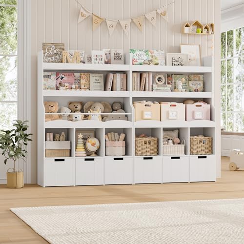 Toy Storage Organizer w/Bookshelf & Stuffed Animal Organizer, White - view 3