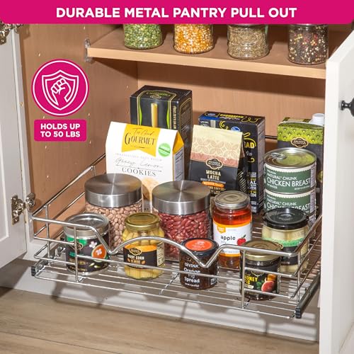 Pull Out Cabinet Organizer, Pantry Drawer, 17"W x 21"D x 5"H - view 4