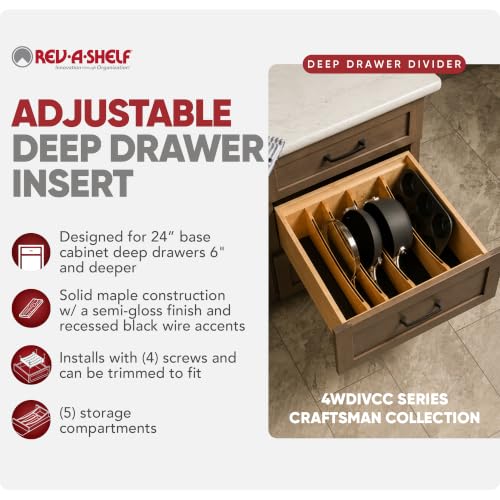 Deep Drawer Divider Insert for 21”-24” Base Cabinet Drawers - view 2