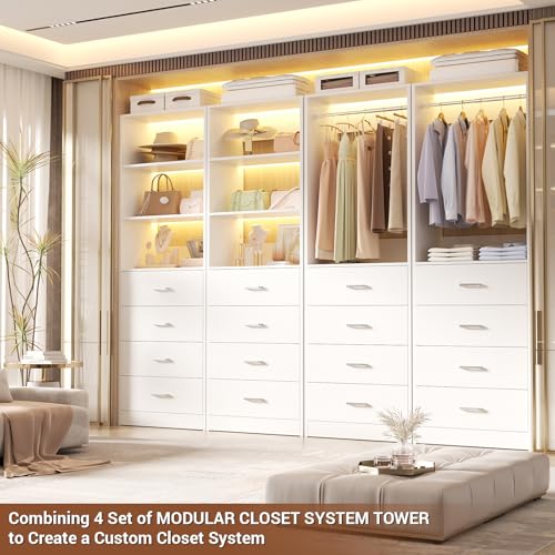 Closet Drawers System, 21.3" Wood Closet Organizer with 4 Drawers - view 5