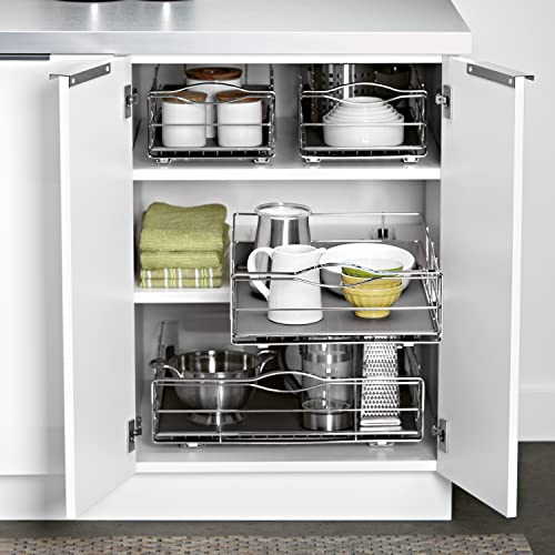 14 inch Pull-Out Cabinet Organizer, Heavy-Gauge Steel Frame, gray - view 4