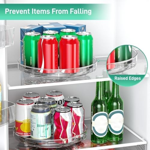 4 Pack Lazy Susan Organizer, 9.5 Inch Lazy Susan Turntable for Cabinet, Refrigerator Organizer for Pantry Organizers and Storage, Non-Skid Fridge Organizer - view 6