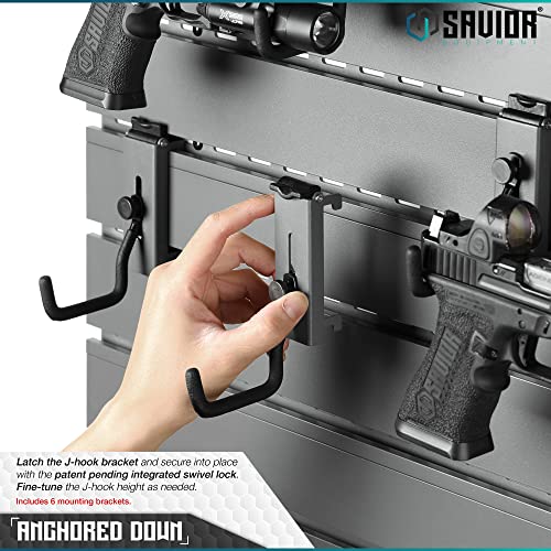 Wall Rack System Heavy-Duty Steel Tactical Rifle Carbine Shotgun Handgun Storage Wall Mount, Modular Firearms Gun Wall Gear Accessories Organizer, Holds up to 6 Rifles & 6 Pistols - view 3