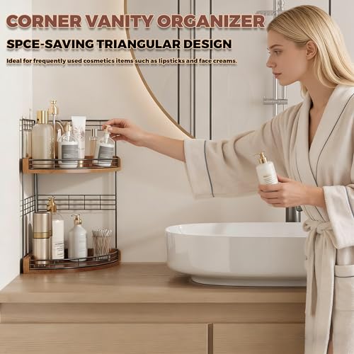 Bathroom Countertop Corner Organizer for Small Spaces, 2-Tier Counter Shelf - view 5