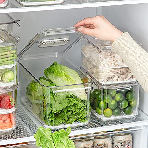 Vegetable Fruit Containers Fridge Containers,Freezer Produce Saver Refrigerator Organizer Bins with Vented Lids And Drain Tray For Pantry Fridge Freezer Cabinet Kitchen Organization - view 5