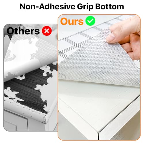 Shelf and Drawer Liner for Kitchen Cabinet, 12in x 10FT Waterproof Washable Thickened Shelf Paper Easy Liners for Bathroom with Knife Tape Measure, Plaid - view 5