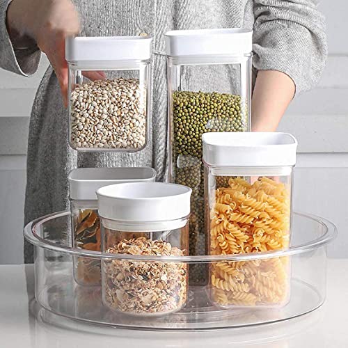 Lazy Susan Turntable, 12" Round Plastic Clear Storage Organizer with Dividers for Kitchen, Spice Rack, Cabinet, Pantry, Fridge, Freezer, Countertop - view 5