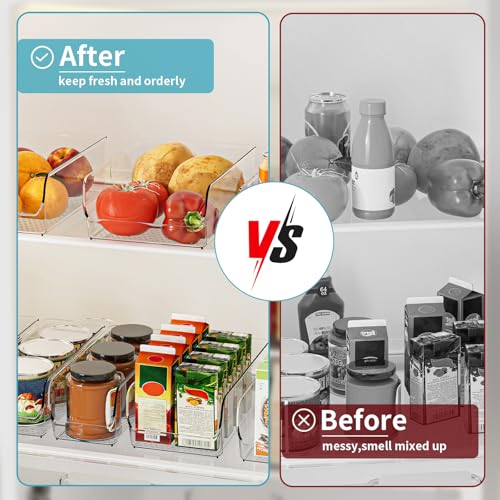 Set of 6 Clear Plastic Storage Bins - The Ultimate Pantry Organizers and Storage Solution for Kitchen, Cabinet, and Refrigerator Organization - view 3