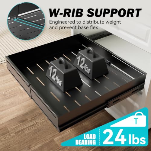 Pull Out Cabinet Organizer, Expandable Width 13"-22", Heavy Duty Metal Slide Out Drawers for Cabinets, Expandable Cabinet Pull Out Shelves for Kitchen, Pantry, Bathroom, Black - view 7