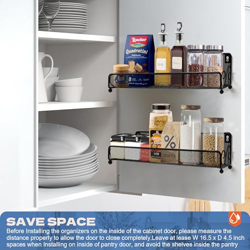 2 pack spice rack organizer for wall mounted or countertop, Jars Storage Organizer, Cabinet Holder, kitchen metal spice seasoning storage for RVs, Cabinet, Pantry Doors, Bathroom, Shower, Home Decor - view 5