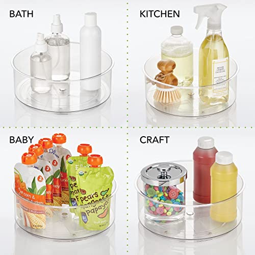 Lazy Susan Turntable Plastic Spinner for Kitchen/Bathroom, Pantry, Fridge, Cupboards, or Counter Organizing, Fully Rotating Organizer for Food, 9" Round - Lumiere Collection - Clear - view 5