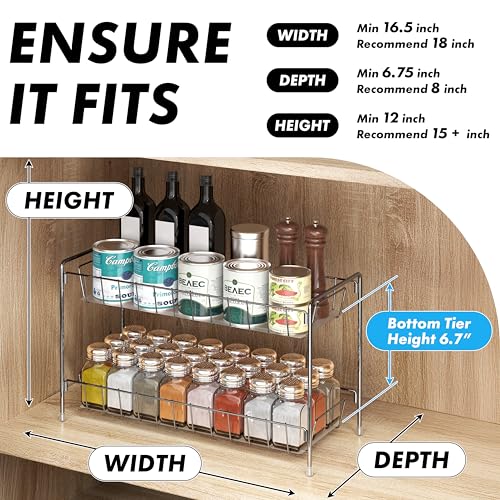 2-Tier Countertop Spice Rack Organizer, Chrome - view 3
