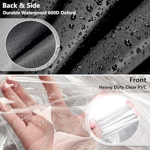 Waterproof Shelf Cover,Outdoor 600D Heavy Duty Dustproof Storage Shelves Cover,48''x18''x72'' Shelf Covers for Wire Shelving with Zippers,Storage Rack Covers with Clear Front - view 4