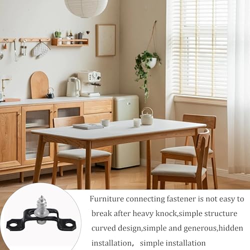 20PCS Furniture Panel Connector, Concealed Slide Buckle Fastener for Cabinet Wardrobe Assembly, Hidden Connection System(Full Through Buckle, Black) - view 5