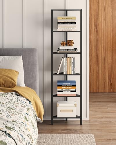 Corner Shelf, 6-Tier Corner Bookshelf for Small Space