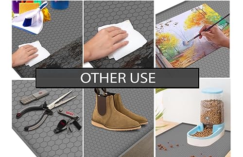 Kitchen Vista Under Sink Mat for kitchen and bathroom Cabinets 34’’ x 22’’ | Silicone Sink Cabinet Protector with Drain Hole,Flexible Sink Drip Tray | Under Sink Organizers and Storage, Grey - view 7