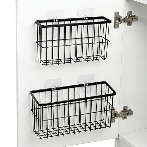 2-Pack Adhesive Cabinet Door Organizer, 5.9" Inside Cabinet Storage