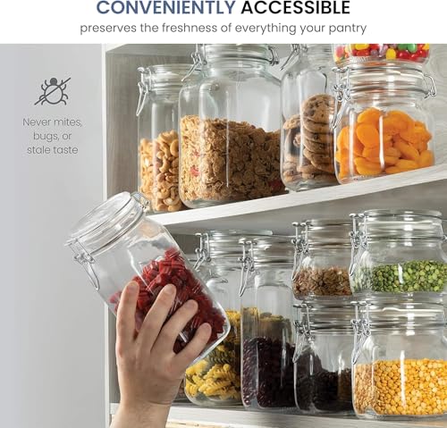 Fido Glass Jars (17.5 Oz, 33.75 Oz & 25.25 Oz) - Airtight Storage Containers - Ideal for Pantry Storage, Gifting, Canning & Kitchen Organization, Made in Italy (Set of 3) - view 6