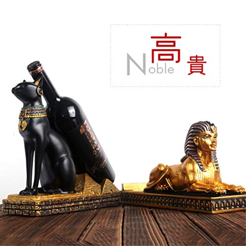 Wine Rack Holder Ancient Egyptian Deity Bastet Wine Bottle Stand Rack Premium Resin Material Novelty Gift for Kitchen Home Room Decoration (Resin - Bastet) - view 7