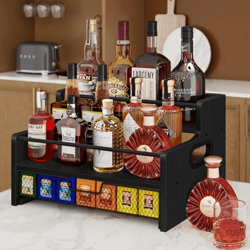 3-Tier Coffee Bar Organizer, 8 Bottle Syrup Stand, Black - view 5