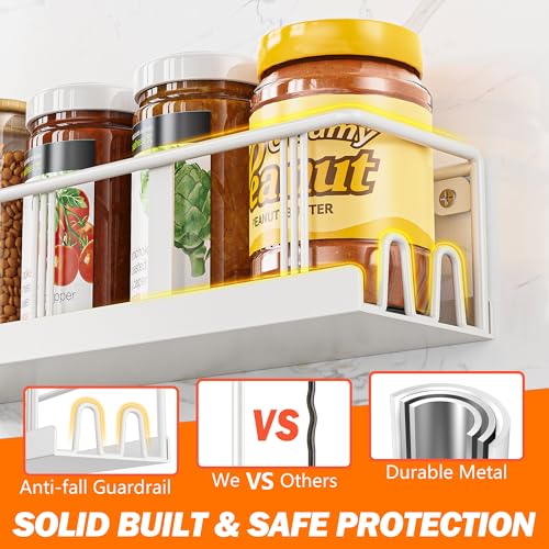 Spice Rack Wall Mounted 3 Pack,RV Spice Rack,White - view 4